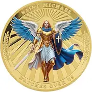 Saint Michael Archangel Watches Over Us Challenge Coin, Archangel Michael Christian Protection Coin Pocket Inspiring Prayer Token