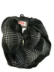 Check Plaid Scarf Modena Scarf NEW! Super Soft Black White Plaid Infinity Scarf