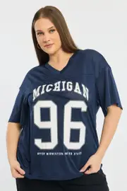 Blue Sport Tee Short Sleeve V-neck