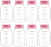 Maymom Breast Pump Bottles Compatible Pump in Style Advanced and Maymom Breastshields; 150mL, Collection and Storage; 100% Leak Proof; 8pc