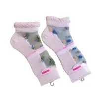 在飛比找momo購物網優惠-【日本WAGO】2雙入 頂級透氣親膚玻璃襪 舒適透明襪花卉花
