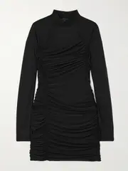 [HELMUT LANG] HELMUT LANG - Draped Layered Crepe Mini Dress - Black - large large Black