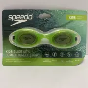 Speedo Kids Goggles Kids Glide With Bungee Strap Ages 3-8 Green Kelly No Leak
