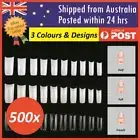 Fake French Nails Tips White Clear Stiletto False Gel Pointy Art Acrylic 500Pcs