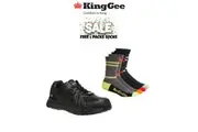 SUPER SALE! KingGee Mens Comptec G40 Sport Safety Shoes FREE 5 Pack Sock K26455