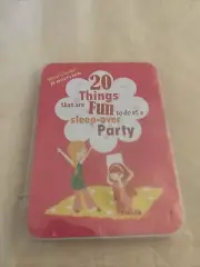20 CT. Activity Cards W/ Metal Case: 20 Fun Things For A Sleep-Over Party NEW