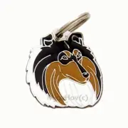 Dog name ID Tag, Rough Collie, Personalized, Engraved, Handmade, Charm