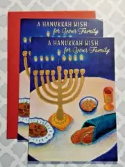 Hanukkah Wish for Your Family Greeting Card Hallmark Tree of Life Set of 2 Cards