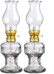 Glass Kerosene Lamp,candle lamp burners,Retro Oil Lamp, Retro Glass Kerosene Lamp Home Nostalgia Oil Lamp Candle Holder Home Dinner Table Decoration Lamp Emergency Lighting Oil Lamp Festive Gifts ( Si