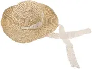 [VERDANVERSE] Foldable Wide Brim Sun Hat Women's Straw Beach Hat Sun Visor Large Brim for Women Beige