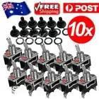 10pcs 12 Volt Toggle Flick Switch Waterproof ON/OFF Car Dash Light Metal Boot