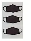 3 Pcs x Triple Layer Black Cotton 3D Washable Face Mask / Reusable