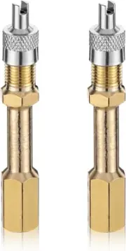2 Brass Tire Valve Extension Adaptor 50Mm/1.97" Extender Inflation Straight Bore