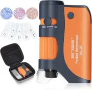 BNISE Pocket Microscope, Portable Handheld Mini Microscope Kids Orange