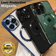 For iPhone 16 Pro Max 15 14 13 12 11 Magsafe Shockproof Plating TPU Case Cover