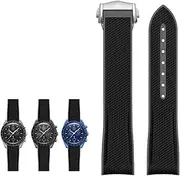 [AEMALL] NEW Rubber Silicone Watchband For Omega X Swatch Joint MoonSwatch celestial Sports 20mm Watch Strap Curved End watches Band