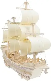 NOLITOY DIY Wooden Ship Model Kit Merchant Sailing Boat Puzzle for Adults Engaging Handcraft Assembly Sturdy Nautical Decor Historical Design Creative Educational