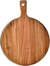 HOLIDYOYO Wooden Pizza Board for Home Kitchen Cooking Cutting Board Handle Food Serving Easy Clean