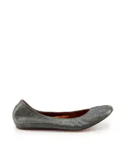 Grey Stingray Leather Ballet Flats