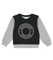 [Burberry Kids] Burberry Kids Logo cotton jersey sweatshirt Y 4 black