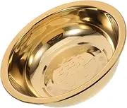 HOMSFOU Portable Metal Wash Basin for Face Cleansing Multifunctional Kitchen Sink Basin Decorative and Practical Gold-Like Design for Weddings and Home Use