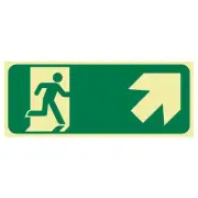Exit Sign - Running Men Arrow Top Right | Exit and Evacuation Signs