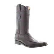 Los Altos Narrow Square Toe Caiman Belly Mens Brown Wide Cowboy Western Boots 10