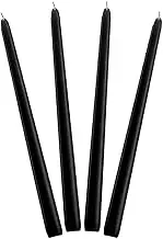 PRETYZOOM Tall Taper Candles 4pcs 10 Inch Unscented Dinner Candle Black Taper Candles Paraffin Candle with Cotton Wick, 7-8 Hours Burn Time for Wedding Birthday