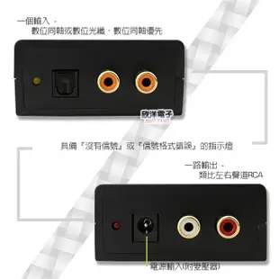 MS明視 同軸/光纖轉AV 數位音訊轉類比音訊轉換盒(MS-DAC-03) 數位轉類比 光纖轉AV