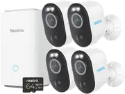 Reolink 2K+ Battery Camera Security Kit x 4 with Hub 64GB
