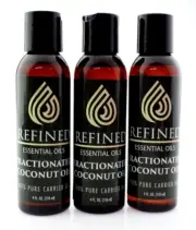 (3X) Fractionated Coconut Oil Liquid Moisturizing Oils by REFINED - 4 fl oz