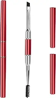 Unaone Eyebrow Brush - 2 PCS Dual-Ended Angled Eyebrow Brush Applicator Eyebrow Spoolie Brush, Professional Eye Brow Brush For Shaping and Filling Eyebrows, Red