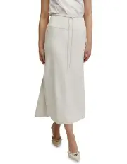 [Oxford] Rose Linen Blend Skirt in Natural