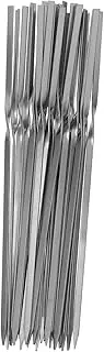 ibasenice 1Set Stainless Steel Skewers for Grilling Reusable BBQ Skewers for Meat Vegetables Flat Design for Outdoor Camping and Barbecue Parties