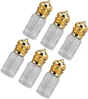 LALADEFIEE 6Pcs Refillable Glass Perfume Roller Bottles Portable Essential Oil Containers for Travel Leakproof Design for Fragrance Aromatherapy
