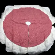 Christmas Tree Skirt Red Plaid XMAS Tree Skirt Faux Fur Border 37” Diameter