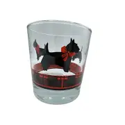 Fitz Scottie Scotty Dog Terrier Glass Tumblers Rocks Anchor Barware NOS