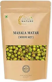 Green Velly Indian Organic Nature Premium Roasted Green Peas Masala MATAR Spicy & Crunchy (Pack of 100 Gram)