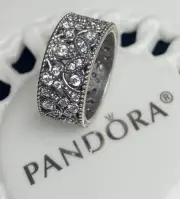 Authentic Pandora Shimmering Leaves Ring #190965CZ