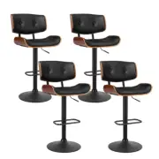 Artiss Set of 4 Kitchen Bar Stools Gas Lift Stool Chairs Swivel Barstool Leather