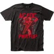 AC/DC Angus PWR Up T Shirt Mens Licensed Rock N Roll Music Band Classic Black
