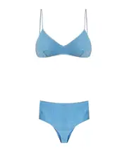 Oséree Lurex High-Rise Bikini Set XL,L Blue