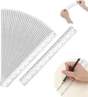 30 Pcs Clear Plastic Ruler Set, 12 Inch/30 cm Transparent Straight Ruler with Centimeters and Inches, Flexible Measuring Tool for Student Classroom School Office