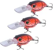Tihebeyan Crankbait Fishing Lure, 3PCS Deep Diving Hook Scrapper Lure Artificial Simulation Lifelike Bait Fishing Tackle