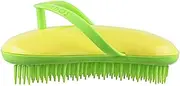 Sohyo B131 (4.25") French Made No-Slip Flip Flop Shampoo & Detangler Hair Brush - Best Anti-Static Detangling Brush for Knots & Tangles, Scalp Massage, and Styling (Green Sun)