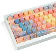 Shine Through keycap Set,Double Shot PBT keycaps 75 Percent,dye sub Custom Ke...