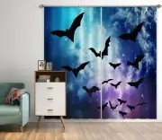 3D Black Bat Star Cloud ZHUA341 Blockout Photo Curtain Fabric Window Amy