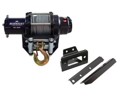 Viper 50 Feet Midnight Winch 3000 lb Steel With Mount For Polaris RZR S 2008-14