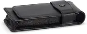 Kaweco 10000271 3 Tabs Leather Case Long I Pen Case Suitable for Large Kaweco Pens I Genuine Leather Writing Case with Metal Logo I Classic Pen Bag I Pen Case 20 x 8 x 2.5 cm in Black
