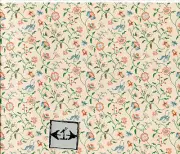 Brodnax Prints "Papillon - Peach" 1FR110 Floral wallpaper dollhouse 1" scale